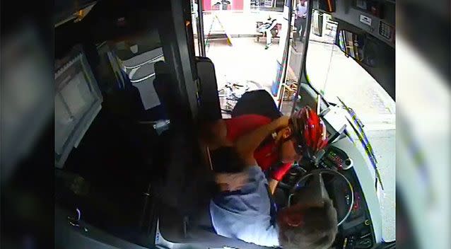 The tussle left the bus driver with some facial injuries. Source: Queensland Police