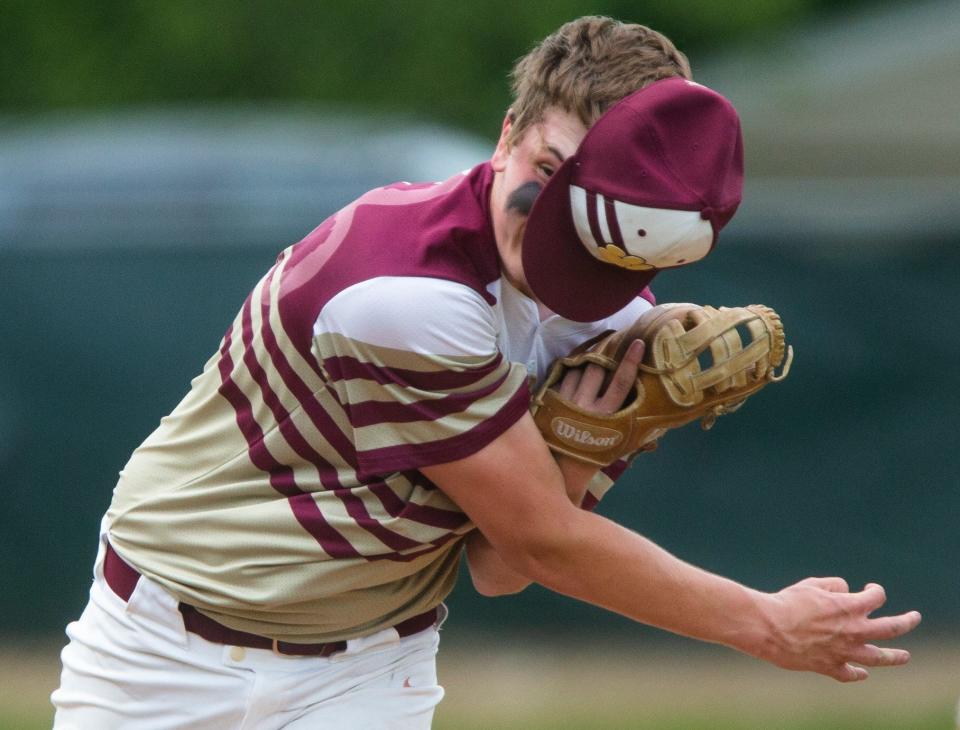 Brandywine's Owen Hulett pitches during the Brandywine vs. Buchanan district baseball game Tuesday, May 31, 2022 at Buchanan High School. 