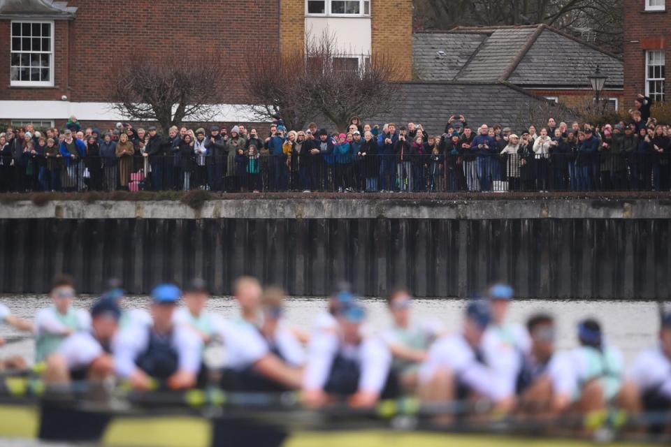 The Boat Race 2023: A general view as Spectators watch as Oxford University Men's Boat Club compete against Cambridge (Getty Images)