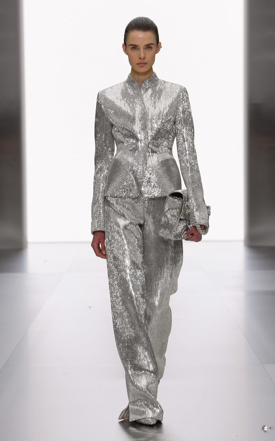 The collection featured several sequined garments