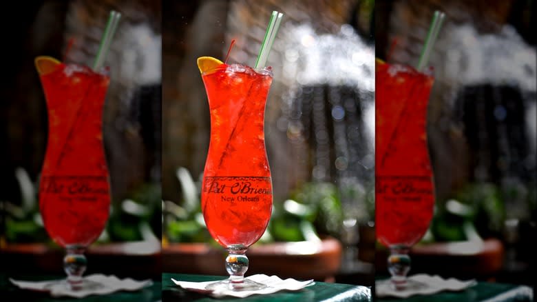 Hurricane drink in bar logo glass