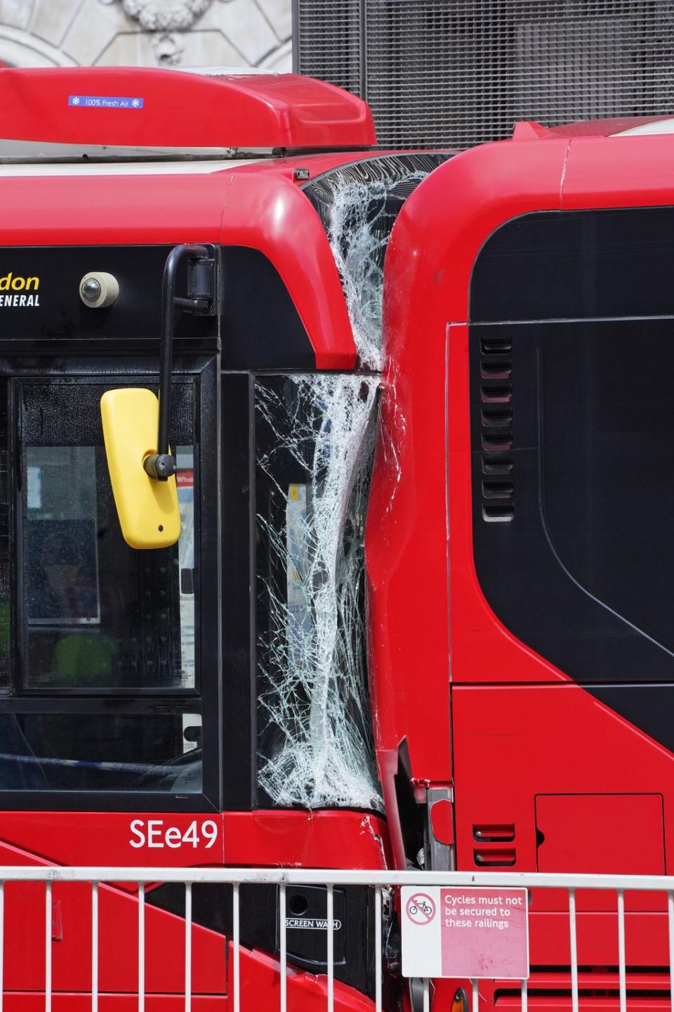 It appears one bus crashed into the rear of another (Ian West/PA) (PA Wire)