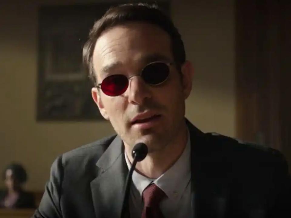 Charlie Cox as Matt Murdock in court.