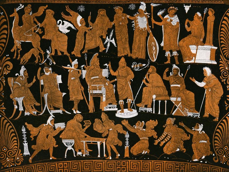 The war council of King Darius as depicted on a Greek vase.