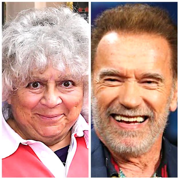 Miriam Margolyes says she hasn't forgiven Arnold Schwarzenegger for farting in her face. (Photo: Getty)