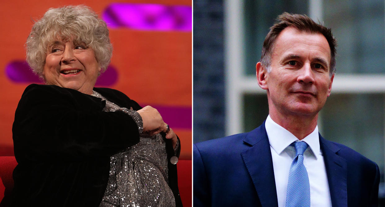 Miriam Margolyes gave a sweary comment about Jeremy Hunt. (PA)