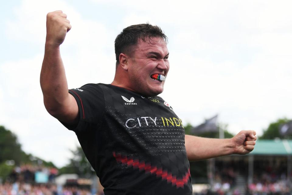 Jamie George celebrates Saracens’ victory  (Getty Images)