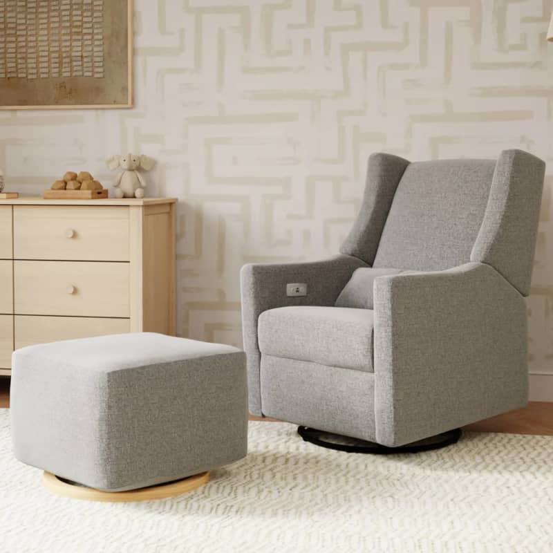 Kiwi gray armchair with matching ottoman