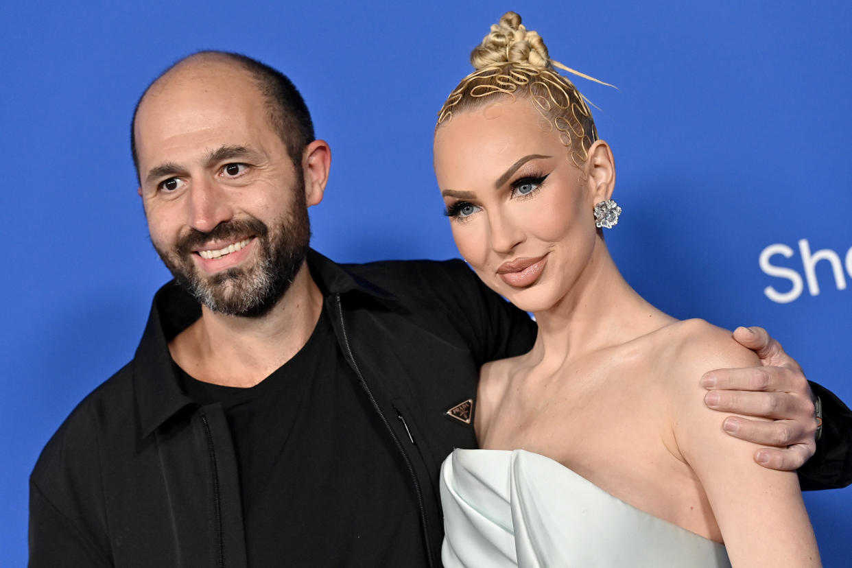 Christian Richard and Christine Quinn attend the Fashion Trust US Awards at Goya Studios on March 21, 2023 in Los Angeles, California. 