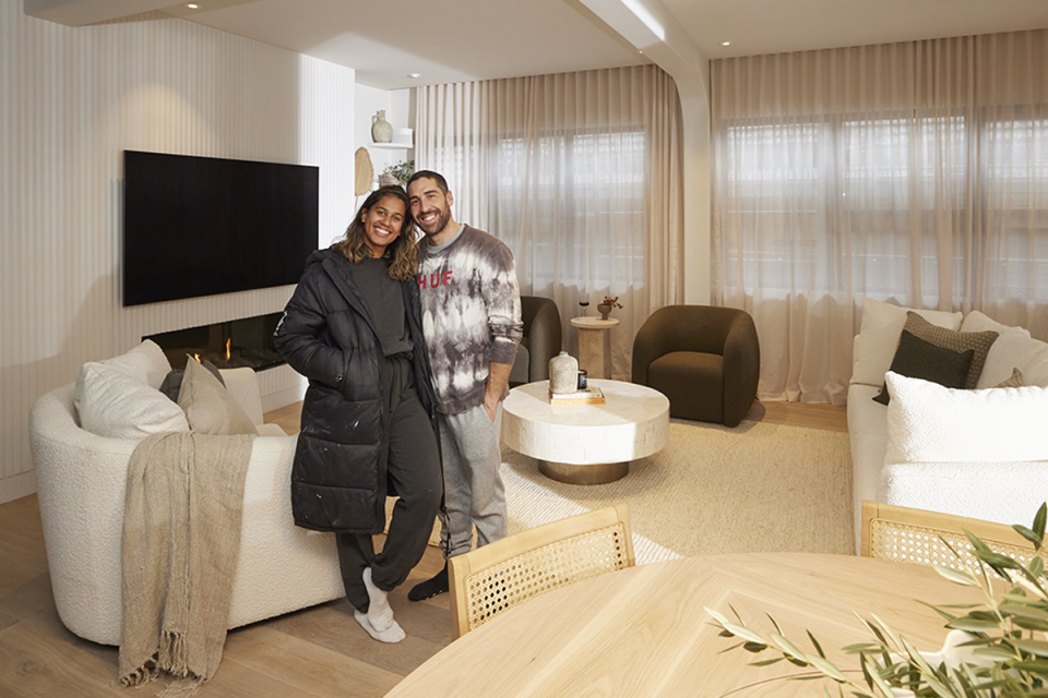 The Block's Kyle and Leslie in their re-do living and dining room.