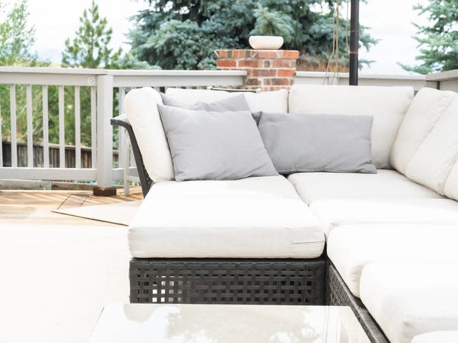 white outdoor furniture cushions