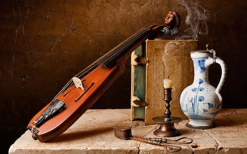 Still Life with Delft Jug – Print by Kevin Best on board Koningsdam’s Nieuw Statendam ship - Credit: Kevin Best/Koningsdam