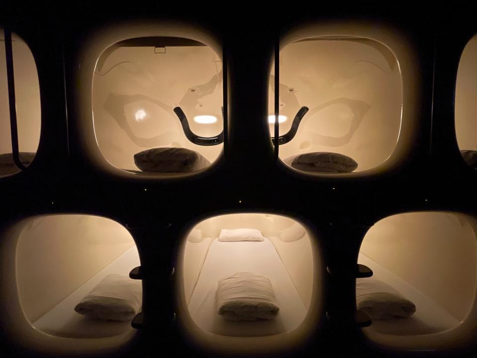 Nine Hours Capsule Hotel at the Narita Airport in Japan, Monica Humphries, “I spent $60 for a capsule stay in Tokyo’s airport to be steps away from my terminal.”