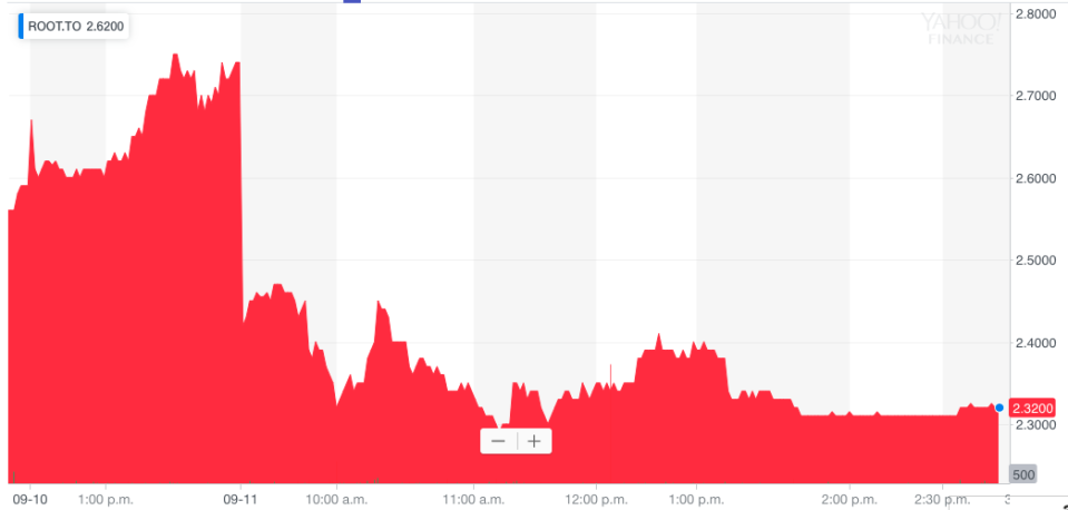 Roots Corp.'s stock fell as much as 17 per cent on Wednesday following the release of second quarter results. 