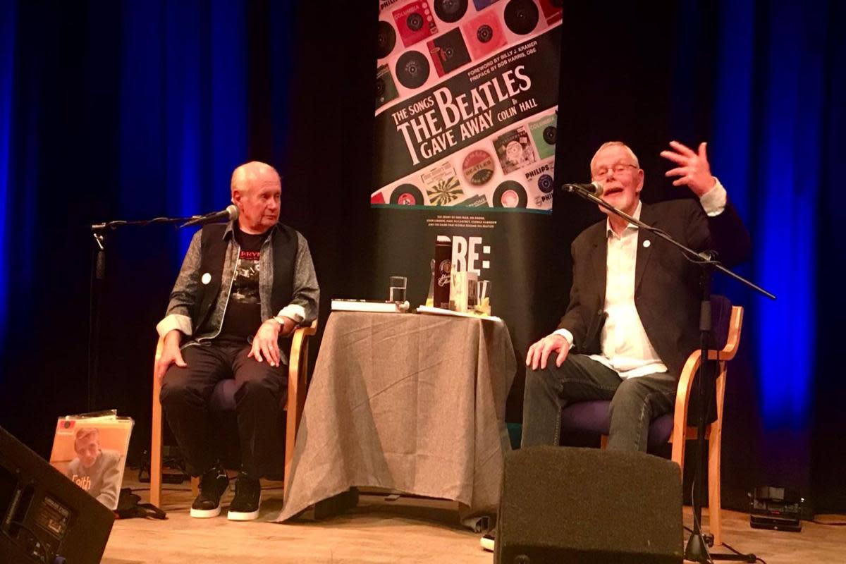 Colin Hall and Bob Harris on stage at the Isle of Wight's Quay Arts <i>(Image: Jake Curran)</i>