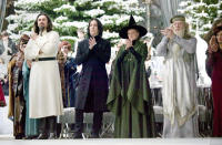 <p>Pedja Bjelac as Karkaroff, Alan Rickman as Snape, Maggie Smith as McGonagall and Michael Gambon as Dumbledore in Warner Bros. Pictures' Harry Potter and the Goblet of Fire - 2005</p>