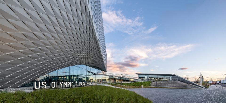 Exterior view of the new US Olympic and Paralympic Museum in Colorado Springs.