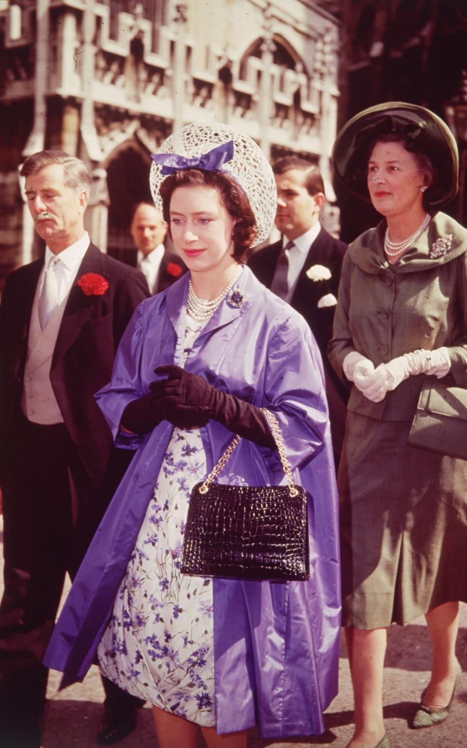 Princess Margaret attends a wedding at Westminster Abbey, London in 1962 - Hulton Archive