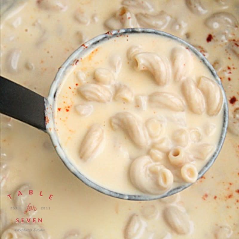 <p>Erin Schmit</p><p>A bowl of this cheesy soup is what you want to warm up with on a cold night.</p><p><strong>Get the recipe: <a href="https://parade.com/842590/erinschmit/mac-n-cheese-soup/" rel="nofollow noopener" target="_blank" data-ylk="slk:Mac 'n' Cheese Soup;elm:context_link;itc:0;sec:content-canvas" class="link rapid-noclick-resp">Mac 'n' Cheese Soup</a></strong></p>