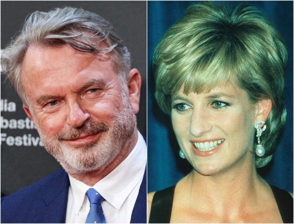 Sam Neill and Princess Diana (Getty Images)