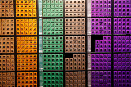 Boxes of Nespresso coffee are pictured in a shop at Nestle headquarters in Vevey, Switzerland, February 15, 2018. REUTERS/Denis Balibouse/Files