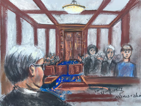 Dylann Roof, condemned to death by a jury for the hate-fueled killings of nine black parishioners at a Bible study meeting in 2015, is shown in this courtroom sketch in Charleston, South Carolina, U.S., January 10, 2017. REUTERS/Rob Maniscalco