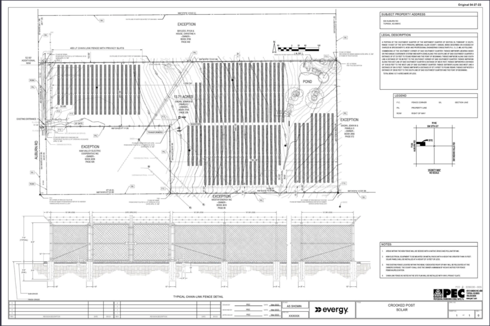 The plans for the 13.71-acre solar farm off Auburn Road were sent back to the planning commission by the Shawnee County commissioners after people who live nearby the development expressed concern with radio interference and heat.