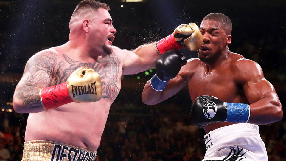 Andy Ruiz Jr, pictured, landing a blow on Anthony Joshua, became the first ever heavyweight champion from Mexico.