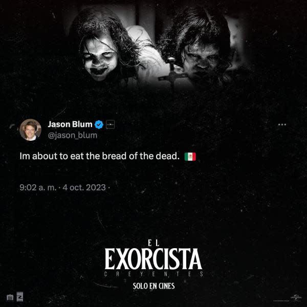 Jason Blum anuncia que comerá pan de muerto (Imagen de Universal Pictures)