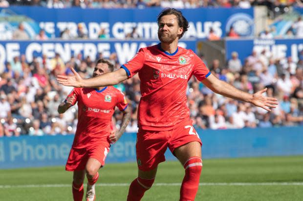 Ben Brereton celebrates his goal against Swansea City