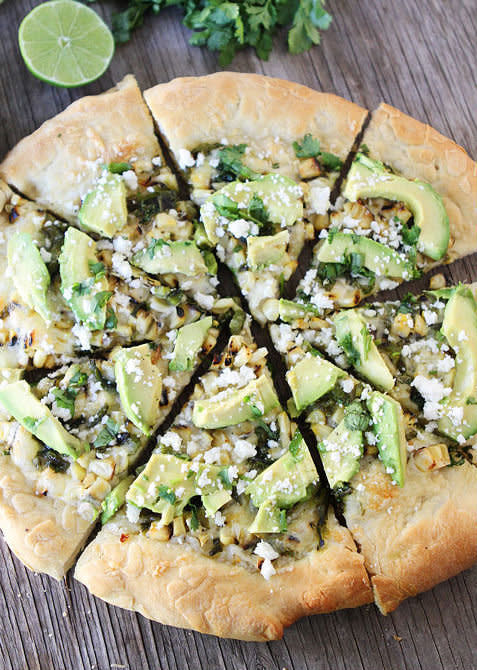 <strong>Get the <a href="http://www.twopeasandtheirpod.com/charred-corn-and-avocado-pizza/" target="_blank">Charred Corn and Avocado Pizza recipe</a> from Two Peas and their Pod</strong>