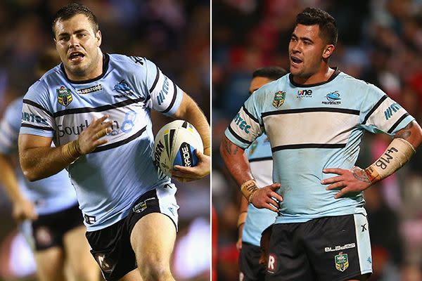 Cronulla's Graham and Fifita. Source: Getty