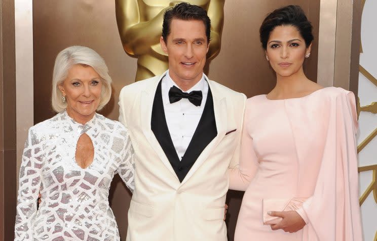 Kay, Matthew, and Camila at the Oscars in 2014. (Photo: Getty Images)