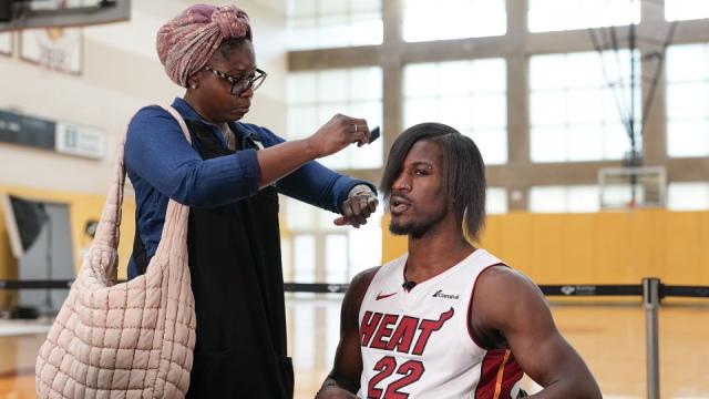 Jimmy Butler steals the show on NBA media day with 'emo' phase look  following Damian Lillard's trade to the Milwaukee Bucks