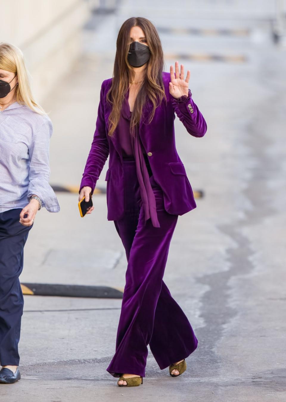 Sandra Bullock is seen at “Jimmy Kimmel Live” in Los Angeles, California on November 22, 2021. - Credit: RB/Bauergriffin.com / MEGA