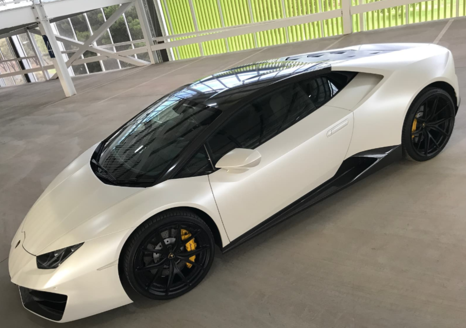 Pictured is a white Lamborghini Huracán up for sale on Carsales.com.au for $328,000. It's the same car which hit two 15-year-old girls, killing on of them, in Glengowrie on Saturday night.
