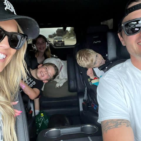 <p>Christina Hall/Instagram</p> Christina Hall, and children Brayden, Taylor and Hudson, with husband Joshua