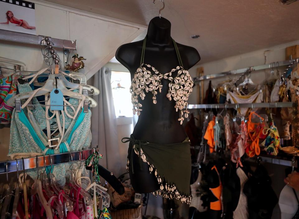 Swimwear designer Heidi Fish's shell bikini top design that was featured in Sports Illustrated