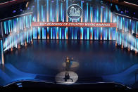 Keith Urban speaks during the 55th annual Academy of Country Music Awards at the Grand Ole Opry House on Wednesday, Sept. 16, 2020, in Nashville, Tenn. (AP Photo/Mark Humphrey)