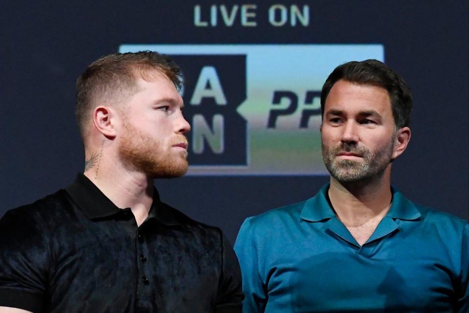 Canelo (left) with Eddie Hearn, who has promoted the Mexican in the past (Getty Images)