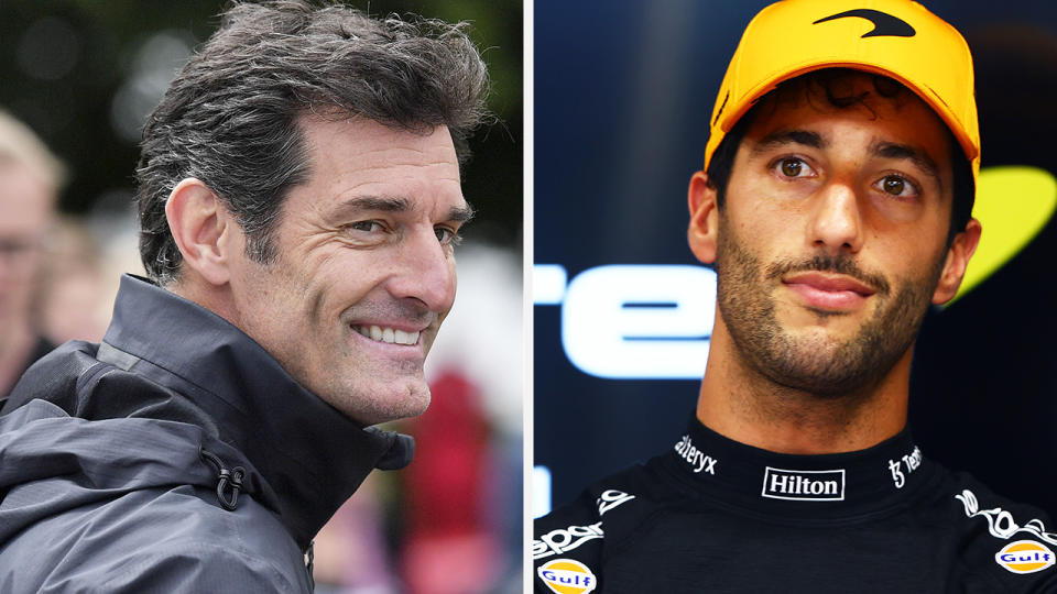 Mark Webber and Daniel Ricciardo are pictured side by side.