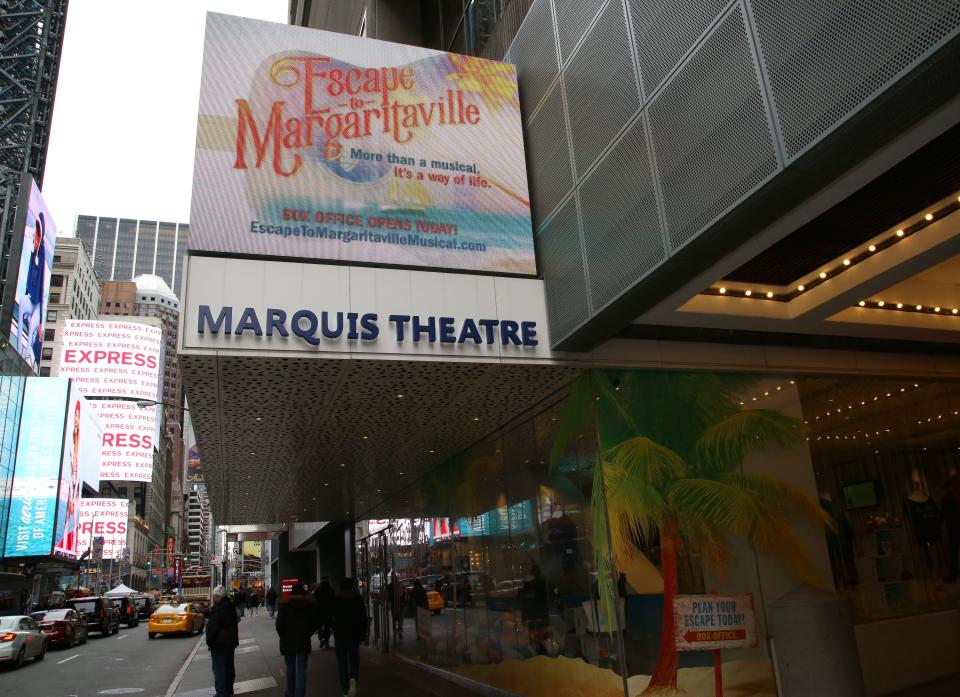 Jimmy Buffett's "Escape To Margaritaville" at the Marquis Theatre on December 8, 2017.