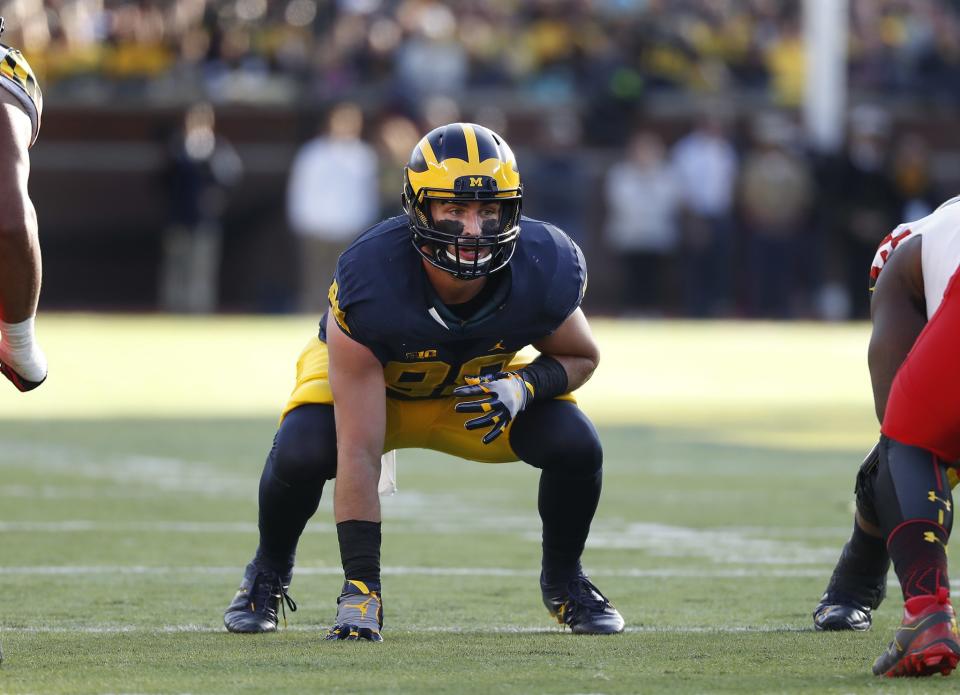 Michigan TE Jake Butt projects to be solid in the NFL if he can stay healthy. (AP)