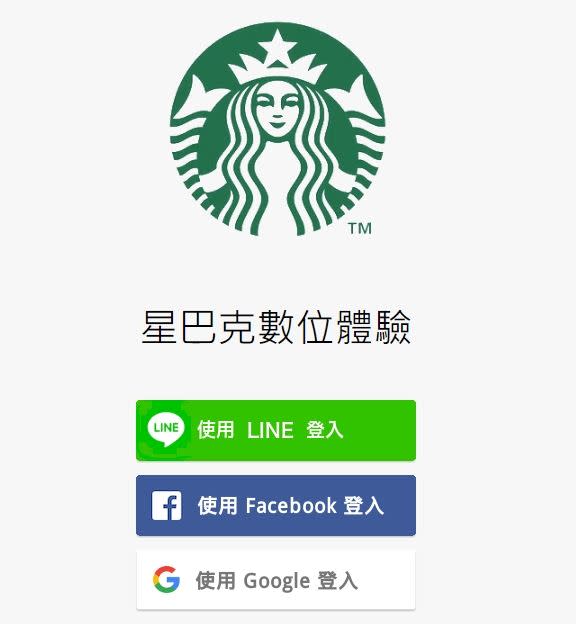 選擇臉書或line或GOOGLE帳號登入，即可進入刮刮樂活動，每個帳號每天可享一次活動參與，等於每人每天可獲得最多3張優惠憑證。（圖／翻攝自星巴克活動網頁）