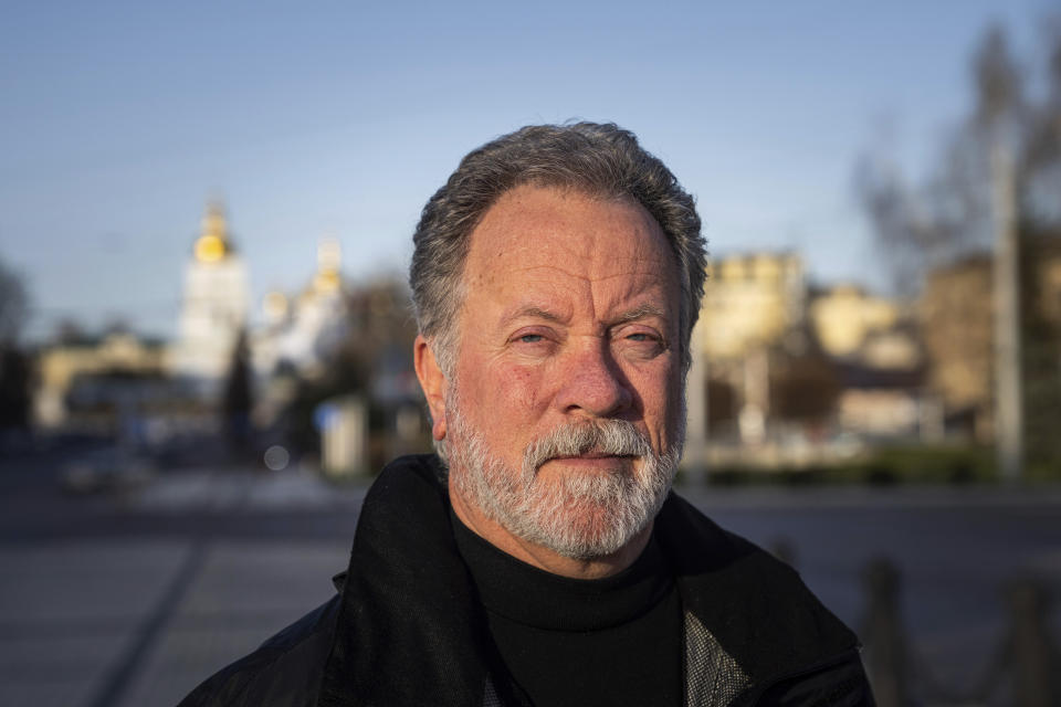 FILE - David Beasley, executive director of the U.N. World Food Program speaks during an interview with The Associated Press in Kyiv, Ukraine, Thursday, April 14, 2022. Two U.N. food agencies issued stark warnings on Monday, June 6, 2022, about multiple, looming food crises on the planet, driven by climate “shocks” like drought and worsened by the repercussions of the COVID-19 pandemic and the war in Ukraine that have sent fuel and food prices soaring. (AP Photo/Evgeniy Maloletka, File)