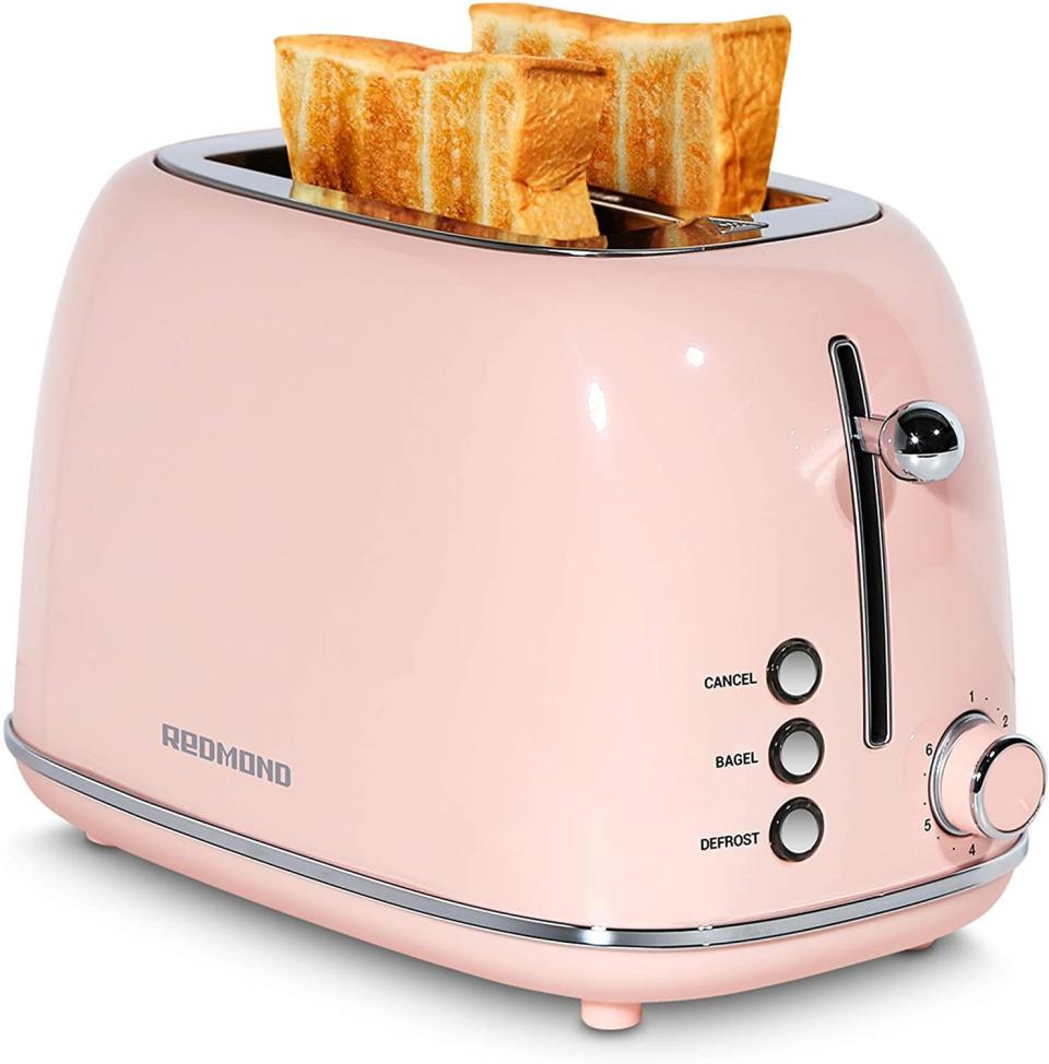 REDMOND 2-Slice Stainless Steel Pink Retro Toaster