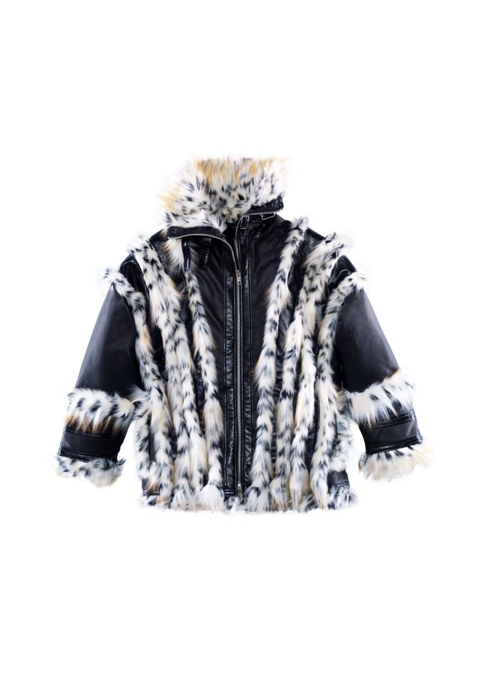 Patterned fur coat, $399. (PHOTO: H&M)