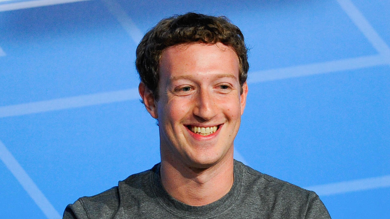 BARCELONA, SPAIN - FEBRUARY 24:  Co-Founder, Chairman and CEO of Facebook Mark Zuckerberg  speaks during his keynote conference as part of the first day of the Mobile World Congress 2014 at the Fira Gran Via complex on February 24, 2014 in Barcelona, Spain.