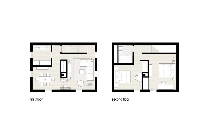 Floor plan of two story home.