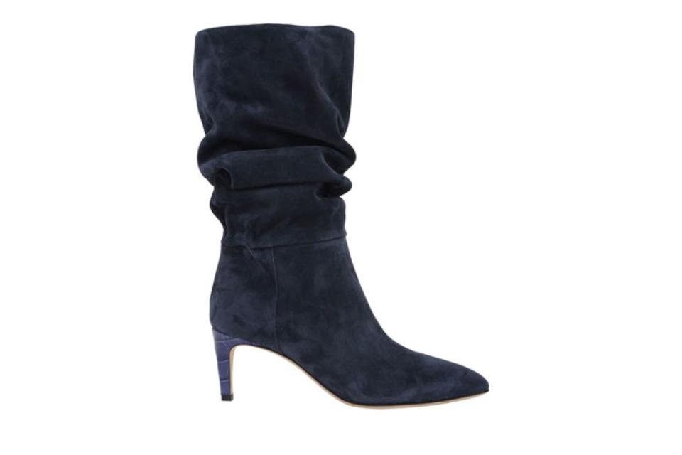 paris texas, slouchy suede boots, navy blue boots